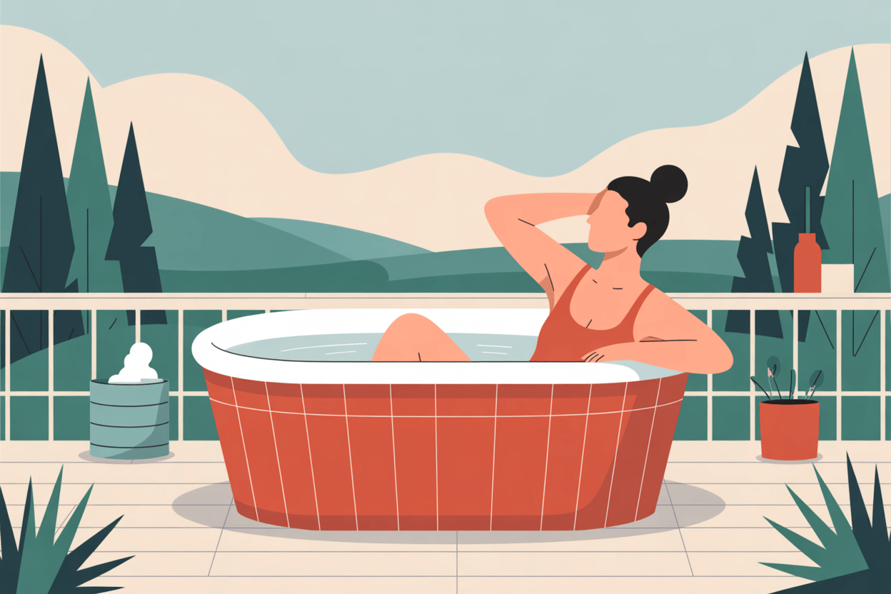 femme dans un bain froid