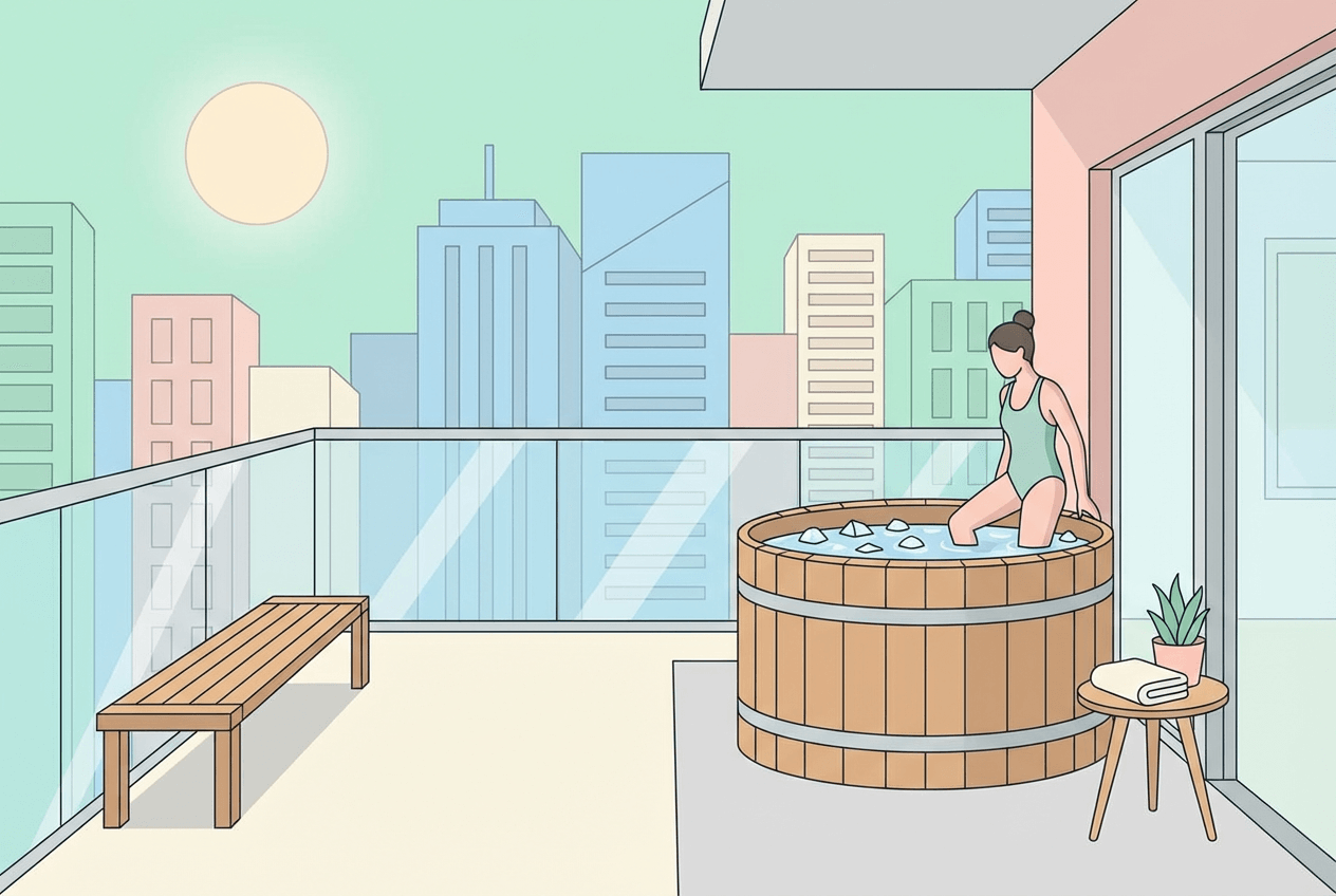 Bain froid appartement balcon